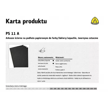 3M Klingspor PS11A P2000 Papier ścierny wodoodporny 50 arkuszy 230x280mm