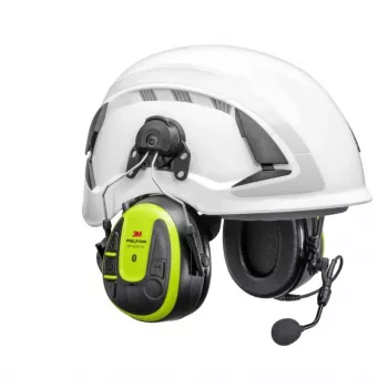 3M Peltor WS Alert X MRX21P3E3WS7 zestaw słuchawkowy Bluetooth montowany na hełmie z SNR 30 dB, w kolorze żółtym o wysokiej widoczności