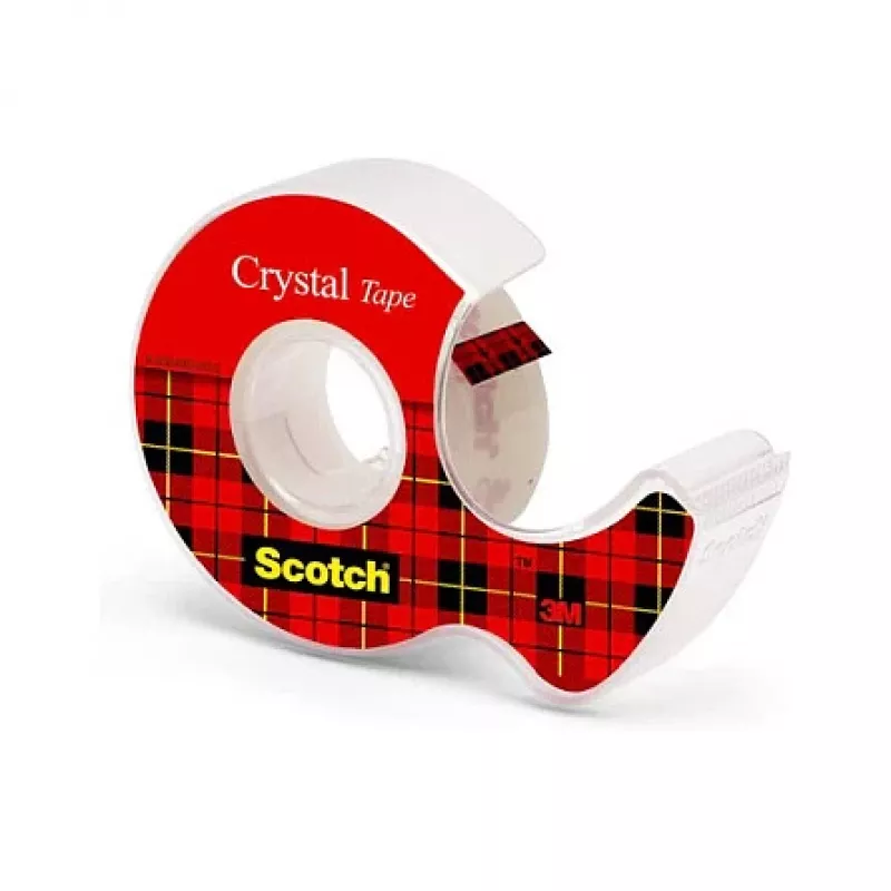 Taśma 3M Scotch Crystal Clear 600 z ręcznym dozownikiem, 19 mm x 7,5 m, przezroczysta 6-1975D