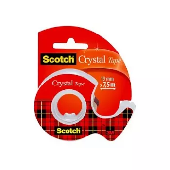 Taśma 3M Scotch Crystal Clear 600 z ręcznym dozownikiem, 19 mm x 7,5 m, przezroczysta 6-1975D