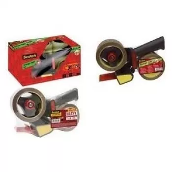 3M Scotch HV5066DB ręczny dozownik taśmy do taśm pakowych do 50 mm x 66 m, metalowa rama, niebiesko-szary