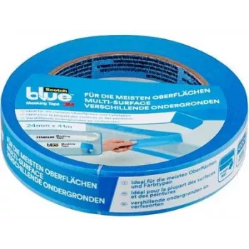 Taśma malarska 3M ScotchBlue Original Multi-Surface 2090, 24 mm x 41 m, niebieska, czyste usuwanie do 14 dni, wewnątrz/na zewnątrz 2090DABE24