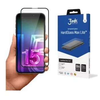 3MK Apple iPhone 15 HardGlass Max Lite Czarny Ochraniacz Ekranu