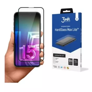 3MK Apple iPhone 15 Plus HardGlass Max Lite Czarny