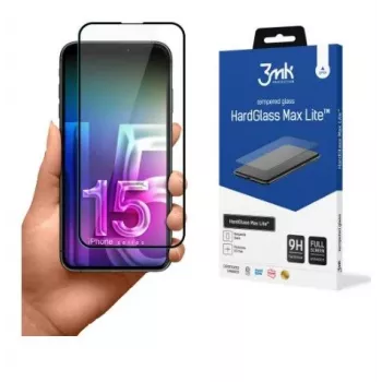 3MK Apple iPhone 15 Pro HardGlass Max Lite Szkło hartowane na ekran Czarny