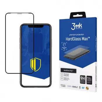 3MK Apple iPhone XR/11 Black - HardGlass Max Tempered Glass Screen Protector