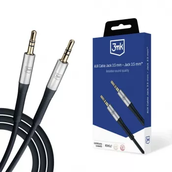 3MK AUX Cable Jack 3.5 mm - Jack 3.5 mm, 1 m, Czarny