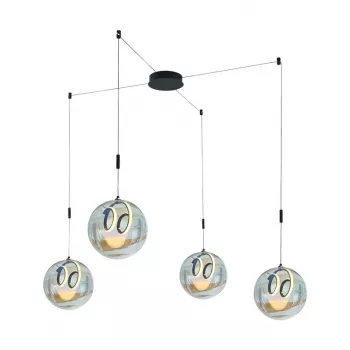 40W LED Lampa wisząca 2000lm Naturalna biel 4000K Czarny aluminium 400mm