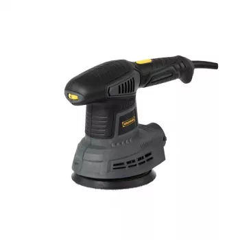 Szlifierka mimośrodowa 450W, 125mm, regulacja prędkości, odpylanie, 3 arkusze ścierne