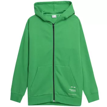 Bluza męska 4F z kapturem w kolorze ciemnozielonym SS23, krój regularny, rozmiar S