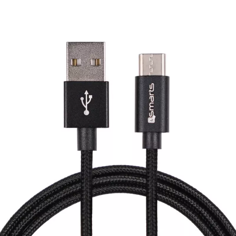4SMARTS USB-A do USB-C Kabel RapidCord 2A, 2m, Czarny