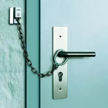 ABUS ABTS21540 Łańcuch do drzwi z pierścieniem zabezpieczającym, stal niklowana, 215 mm