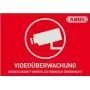 ABUS AU1421 Prostokątna czerwono-biała naklejka alarmowa samoprzylepna 74 x 52,5 mm
