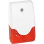 ABUS Security-Center SG1681 Miniaturowa syrena z lampą błyskową, czerwona, 12 V DC, 105 dB, IP44, przewodowa, do użytku wewnątrz i na zewnątrz pod zadaszeniem