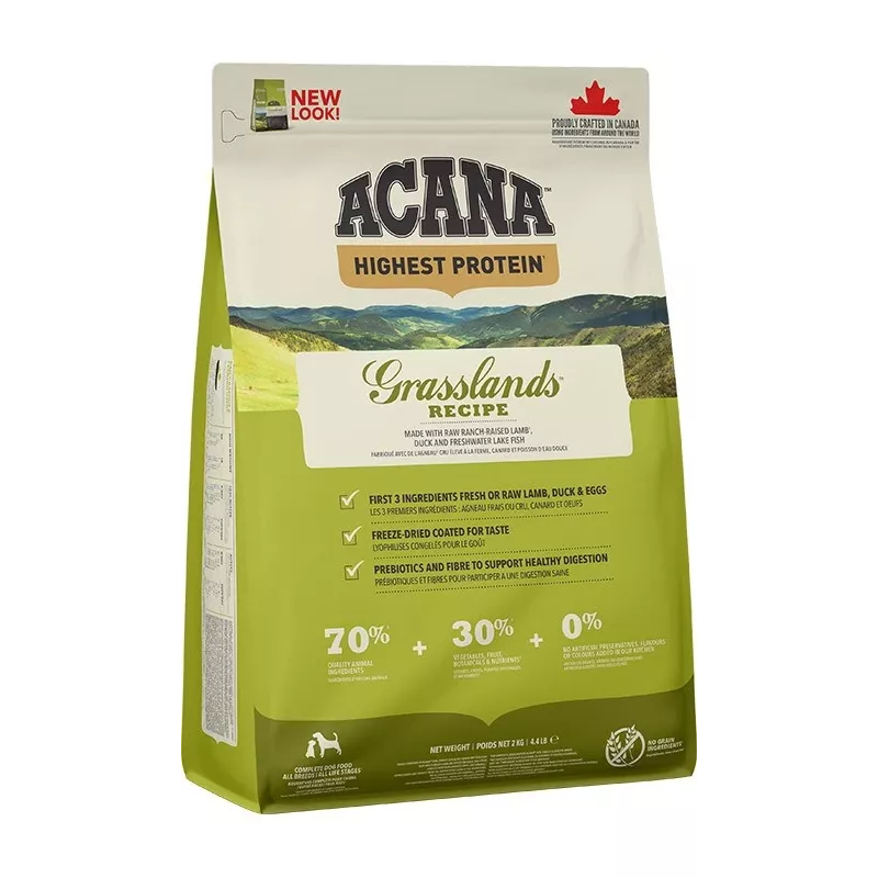 ACANA Highest Protein Grasslands Dry Dog Food - 2kg