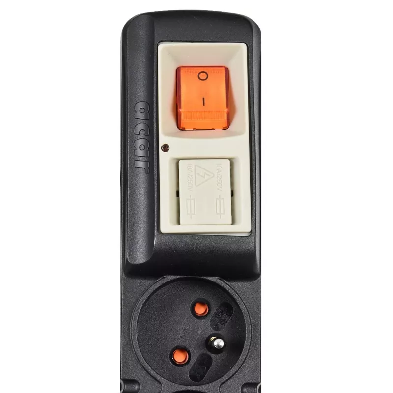Acar S8 PRO 1.5m Listwa przeciwprzepięciowa - 8 gniazd Schuko, czarna