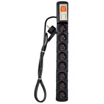 Acar S8 PRO 1.5m Listwa przeciwprzepięciowa - 8 gniazd Schuko, czarna