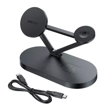 ACEFAST 15W Qi Ładowarka Bezprzewodowa do iPhone z MagSafe, Apple Watch i Apple AirPods Stojak Uchwyt Magnetyczny Czarny