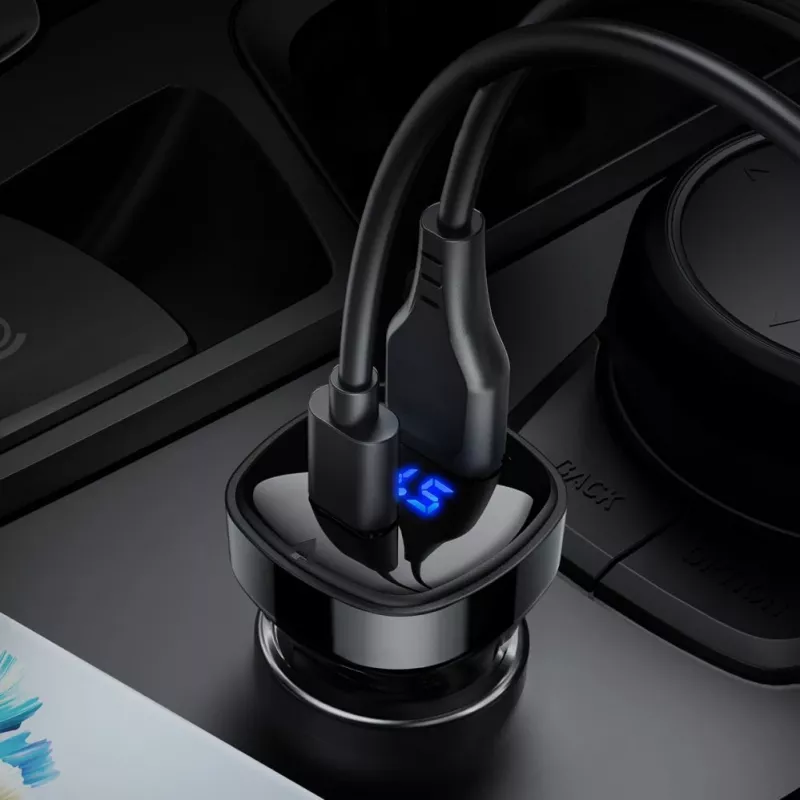 Ładowarka samochodowa ACEFAST 66W USB Type C / USB, PPS, Power Delivery, Quick Charge 4.0, AFC, FCP Czarna (B4 black)