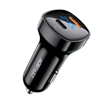 Ładowarka samochodowa ACEFAST 66W USB Type C / USB, PPS, Power Delivery, Quick Charge 4.0, AFC, FCP Czarna (B4 black)