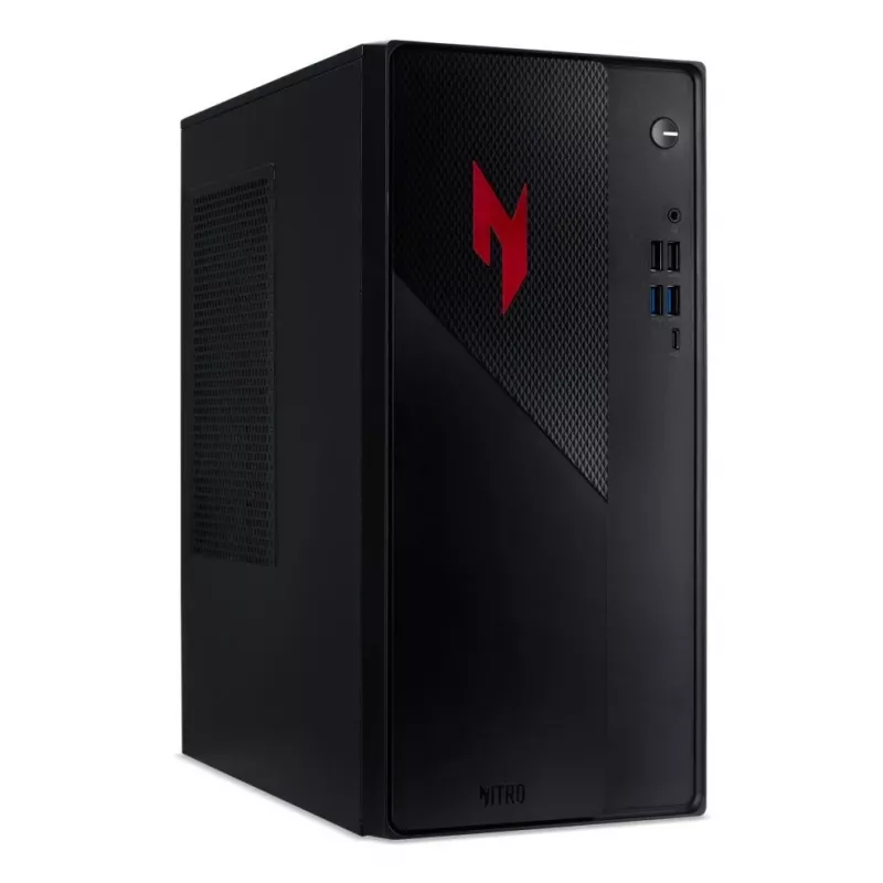 Acer Nitro N20-101 Gaming Desktop PC, Intel Core i5-13400F, 32GB DDR4, 1TB NVMe SSD, NVIDIA GeForce RTX 3050, Windows 11 Home, czarny z czerwonymi akcentami