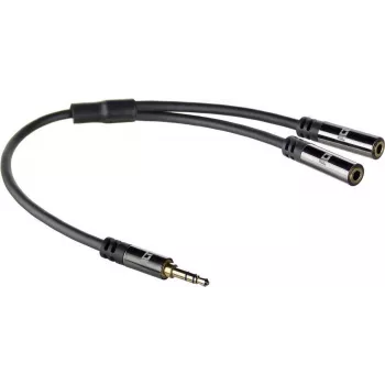 Kabel rozdzielający audio ACT AC3620 0,15 m 3,5 mm męski na 2x żeński Czarny