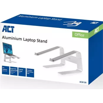 ACT AC8130 Aluminiowa Podstawka pod Laptop, 15,6 cala, Szary, 6-stopniowa Regulacja Wysokości