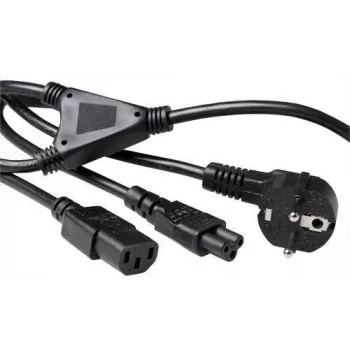 ACT AK5166 Kabel rozdzielający zasilanie Schuko na C13 + C5 1,8m Czarny