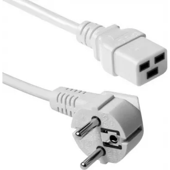 Kabel zasilający ACT AK5413 biały 0,6 m CEE 7/7 do IEC C19