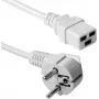 Kabel zasilający ACT AK5413 biały 0,6 m CEE 7/7 do IEC C19