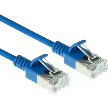 ACT Niebieski 5m LSZH U/FTP CAT6A Datacenter Slimline kabel krosowy Snagless z złączami RJ45 (DC7605)