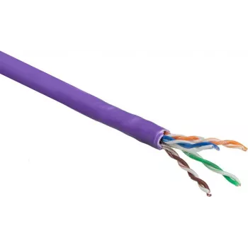 ACT Cat 6 U/UTP Solid Installation Cable, LSZH, CPR Dca, 24AWG, Fioletowy, 305m (XS6003)