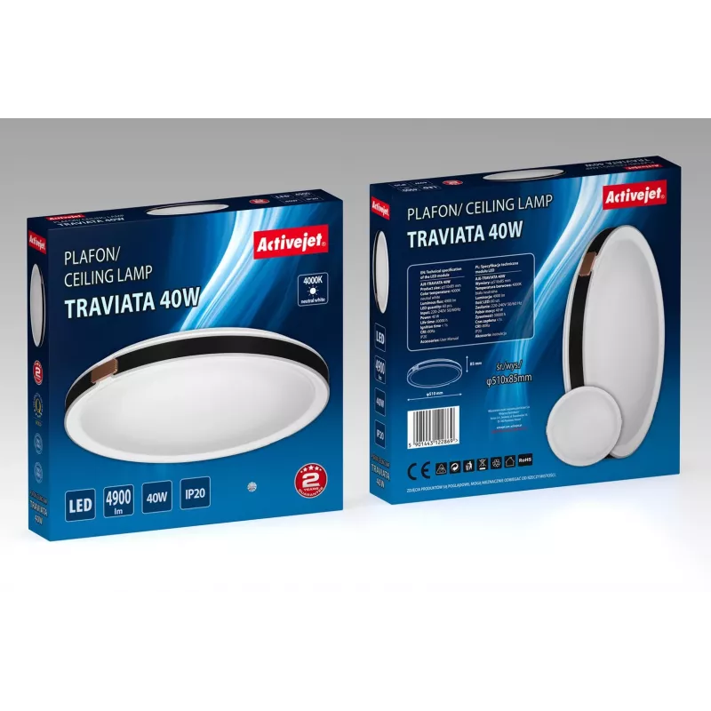 Activejet AJE-TRAVIATA Lampa sufitowa LED, 40W