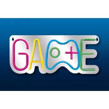 Activejet Neon LED AJE-NEON GAME - Neon LED w kształcie pada do gier, wielokolorowy, zasilany USB, do montażu na ścianie