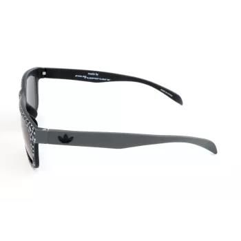 Adidas AOR005-TFS009 Męskie okulary przeciwsłoneczne prostokątne - czarna oprawka acetatowa, szare soczewki poliwęglanowe, 54/21/140 mm