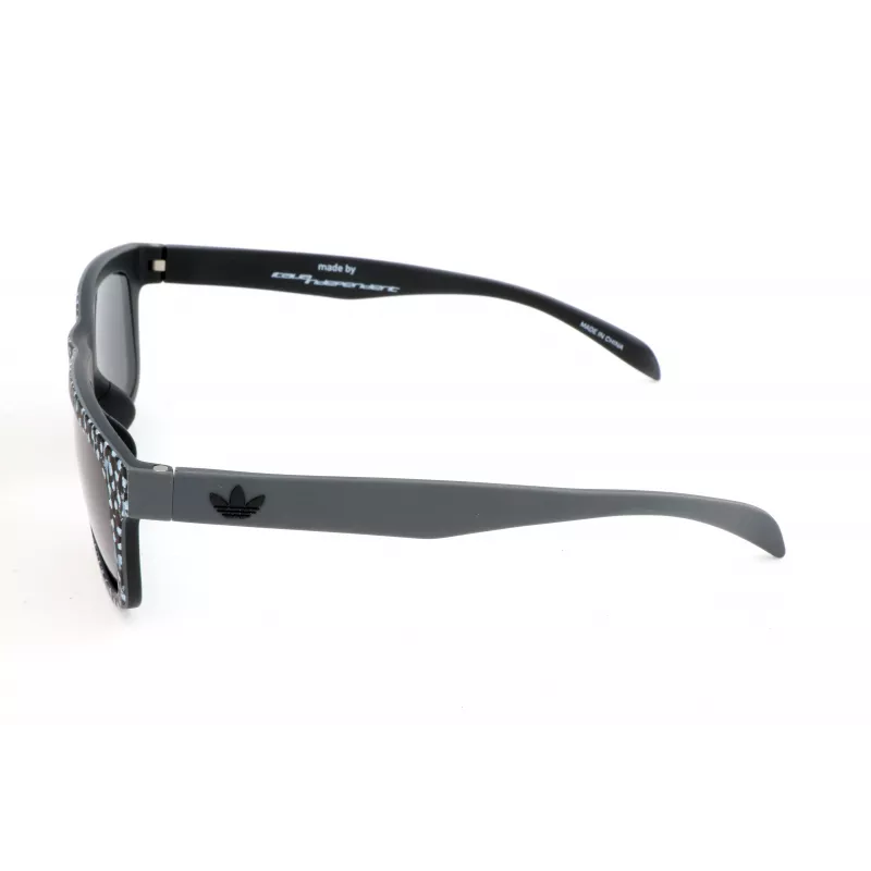 Adidas AOR005-TFS009 Męskie okulary przeciwsłoneczne prostokątne - czarna oprawka acetatowa, szare soczewki poliwęglanowe, 54/21/140 mm