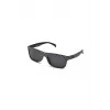 Adidas AOR005-TFS009 Męskie okulary przeciwsłoneczne prostokątne - czarna oprawka acetatowa, szare soczewki poliwęglanowe, 54/21/140 mm