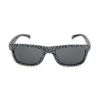 Adidas AOR005-TFS009 Męskie okulary przeciwsłoneczne prostokątne - czarna oprawka acetatowa, szare soczewki poliwęglanowe, 54/21/140 mm