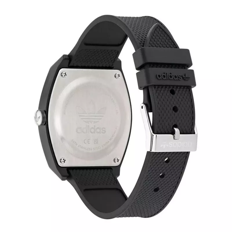 Adidas Originals Digital Two Unisex Digital Watch AOST22039 38mm Silver Stainless Steel Black Silicone