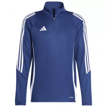 adidas Tiro 24 Koszulka treningowa Team granatowo-biała męska slim fit z długim rękawem i zamkiem na ćwierć
