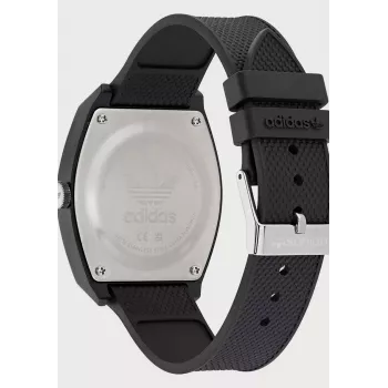 Zegarek damski Adidas AOST22038 38mm Koperta ze stali nierdzewnej Czarny pasek silikonowy Zegarek analogowy kwarcowy