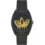 Zegarek damski Adidas AOST22038 38mm Koperta ze stali nierdzewnej Czarny pasek silikonowy Zegarek analogowy kwarcowy