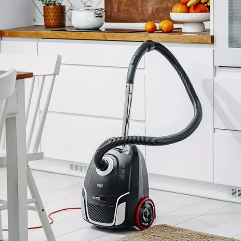 Adler AD 7054 Odkurzacz bezworkowy 2200 W z filtrem HEPA, pojemnik na kurz 1,5 L, teleskopowa rura metalowa, czarny/srebrny