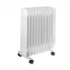 Adler AD 7817 Olejowy grzejnik radiatorowy, 11 żeberek, 2500W, 3 poziomy grzania, regulowany termostat, ochrona przed przegrzaniem i przewróceniem, kółka i uchwyt, czarny