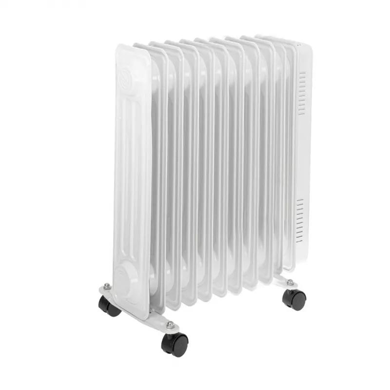 Adler AD 7817 Olejowy grzejnik radiatorowy, 11 żeberek, 2500W, 3 poziomy grzania, regulowany termostat, ochrona przed przegrzaniem i przewróceniem, kółka i uchwyt, czarny