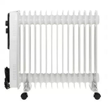 Adler AD 7819 Olejowy grzejnik radiatorowy, 2000W, 9 żeberek, 3 poziomy grzania, termostat regulowany, ochrona przed przegrzaniem, wbudowane kółka, biały/szary