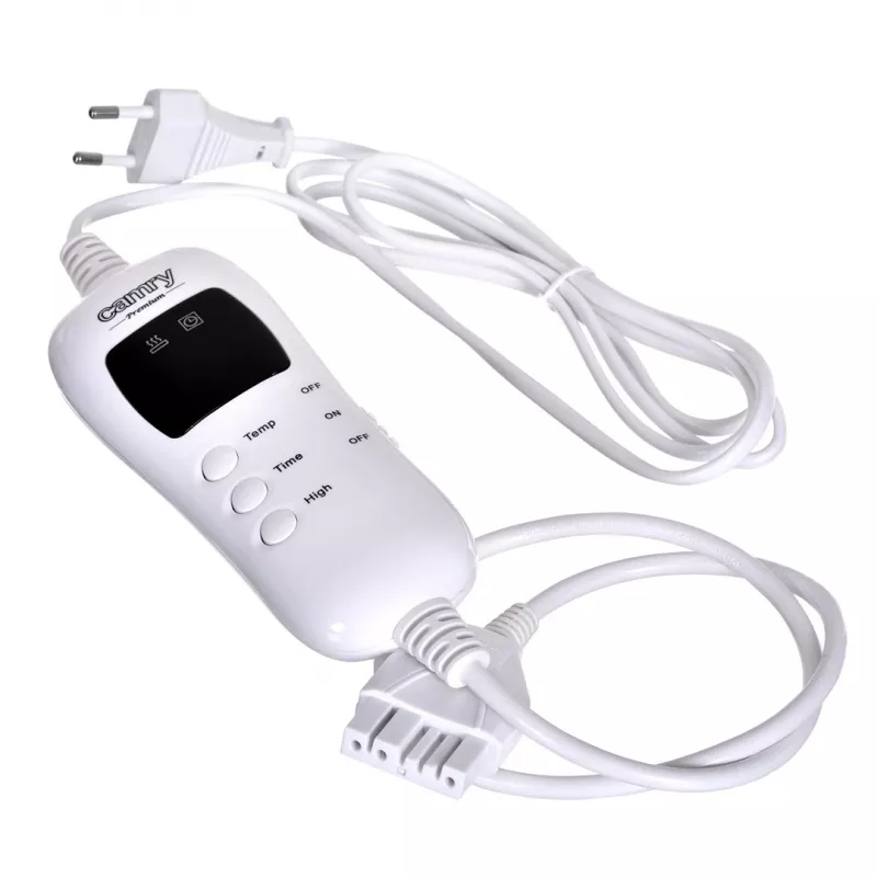 Adler CAMRY CR 7434 Elektryczny podkład pod prześcieradło - miękki polar, 3 poziomy grzania, 150x80 cm, biały/szary