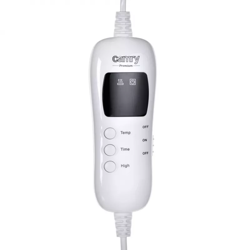 Adler CAMRY CR 7434 Elektryczny podkład pod prześcieradło - miękki polar, 3 poziomy grzania, 150x80 cm, biały/szary