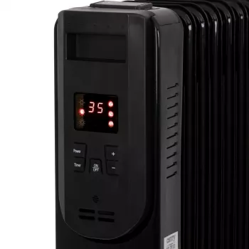Adler Camry CR 7814 Olejowy grzejnik z pilotem, 2500 W, 3 poziomy mocy, 11 żeberek, cyfrowy termostat, 24-godzinny timer, wyświetlacz LED, ochrona przed przegrzaniem i przewróceniem, czarny