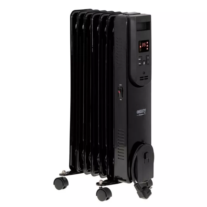 Adler CR 7812 Elektryczny grzejnik olejowy z pilotem, 7 żeberek, 1500 W, czarny